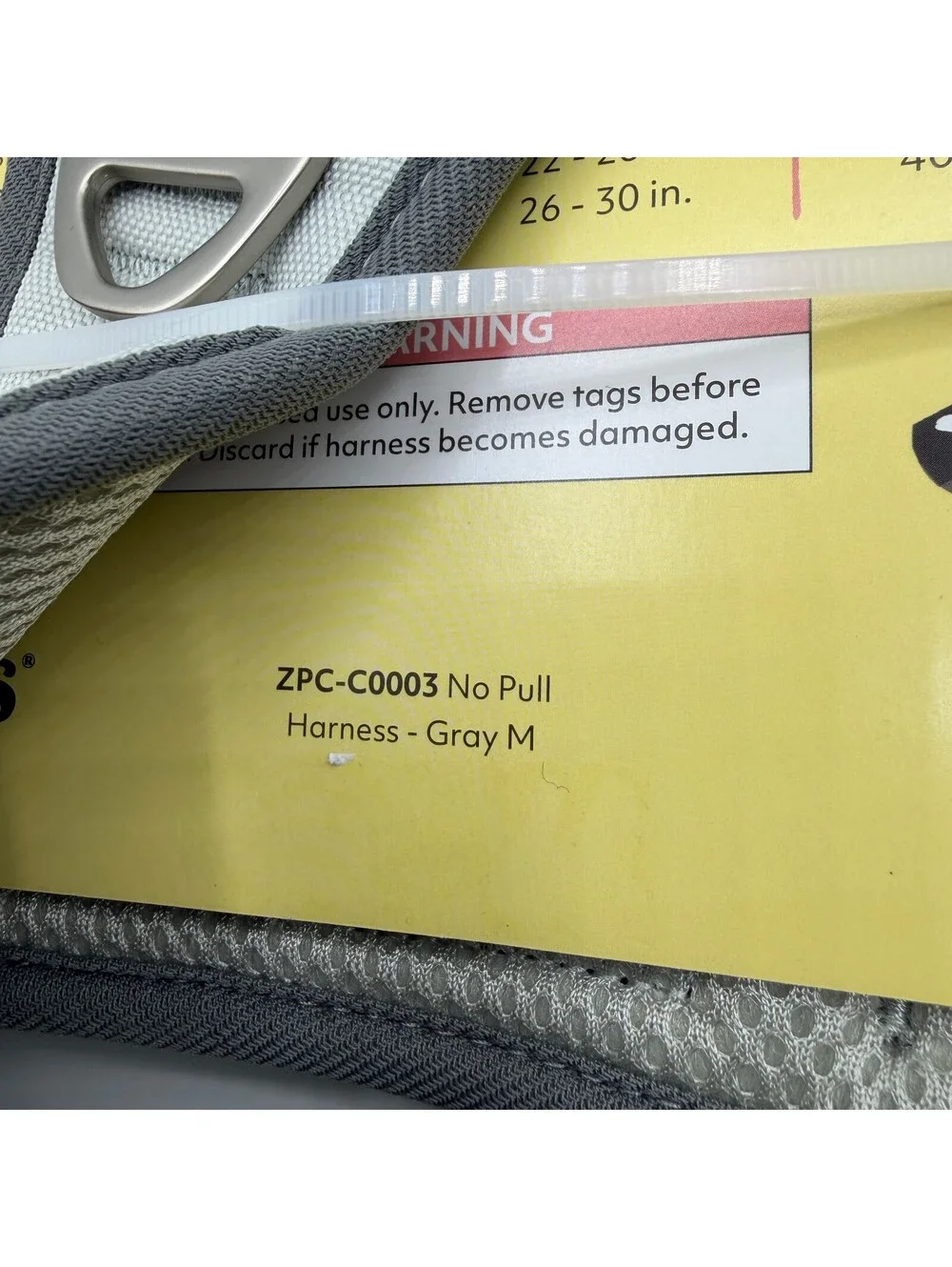 ZippyPaws Dual Harness Medium ZPC-C0003 Gray Breathable Mesh Padded Dog Vest
